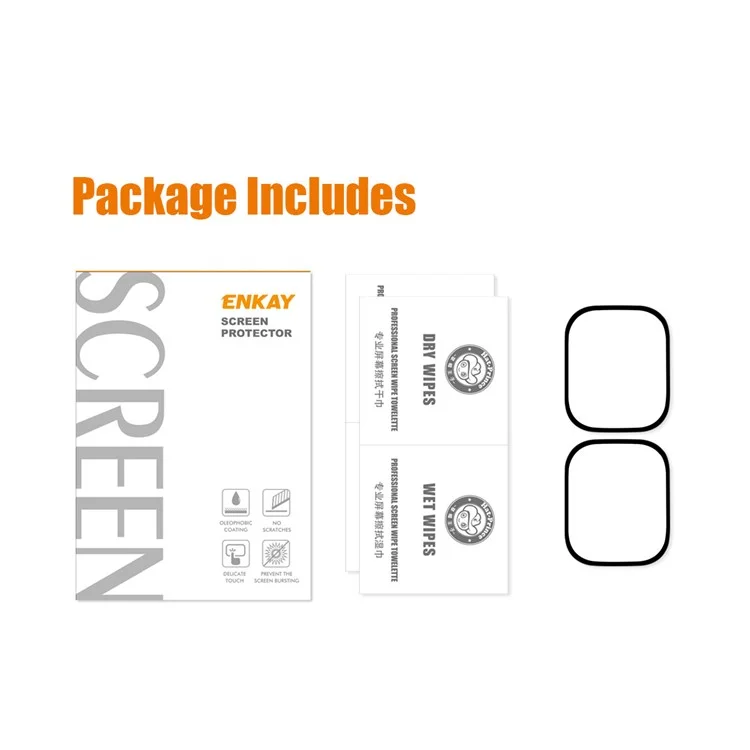 ENKAY HAT PRINCE 2Pcs / Set Protetor de Tela de Vidro Temperado para Apple Watch Ultra 2 / Ultra 49mm 9H HD Filme de Tela de Seda Impressa