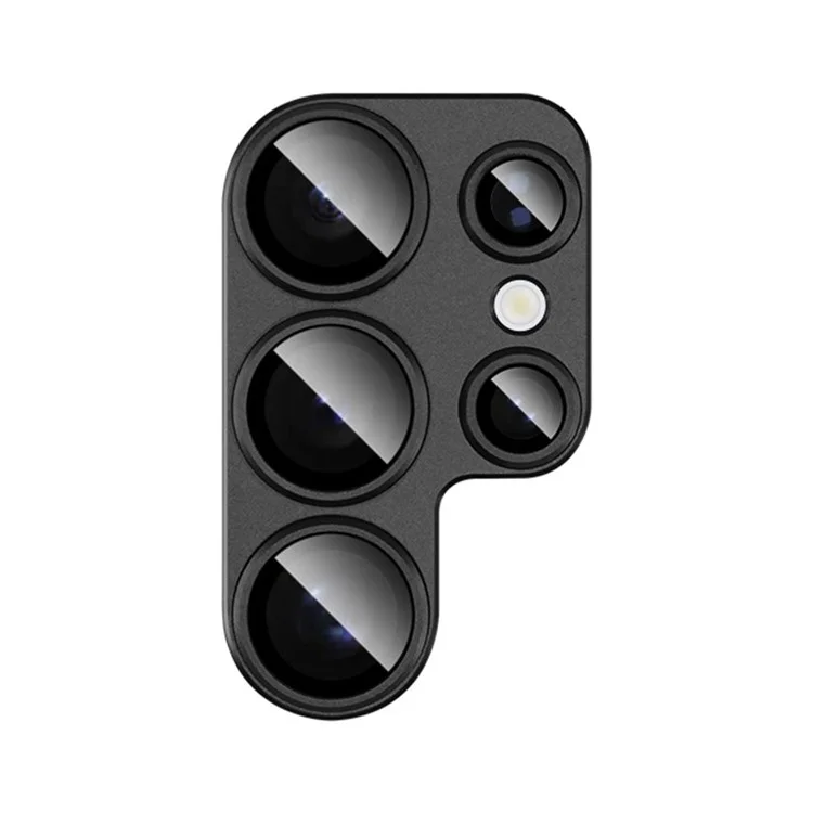IMAK pour Samsung Galaxy S25 Ultra Film de lentille métallique Capuchon de lentille + Protecteur d'écran en verre trempé pour lentille - Noir