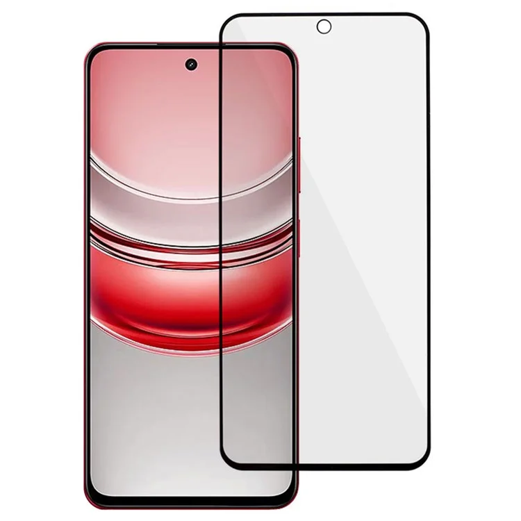 Protetor de tela para Realme 14x 5G / C55 4G, borda preta, antirreflexo, antiimpressão digital, película de vidro temperado