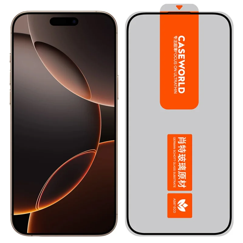 CASEWORLD For iPhone 16 Pro Screen Protector 3D Curved Tempered Glass Film Ultra Thin 0.15mm with Applicator