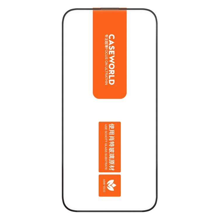 Pellicola protettiva per schermo CASEWORLD per iPhone 16 / 15 / 14 Pro in vetro temperato curvo 3D ultra sottile 0,15 mm con applicatore