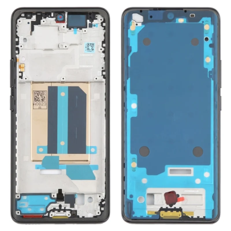 Til Xiaomi Redmi Note 14 Pro+ 5G OEM-mellemplade ramme reparationdel (A-side) (uden logo) - Sort
