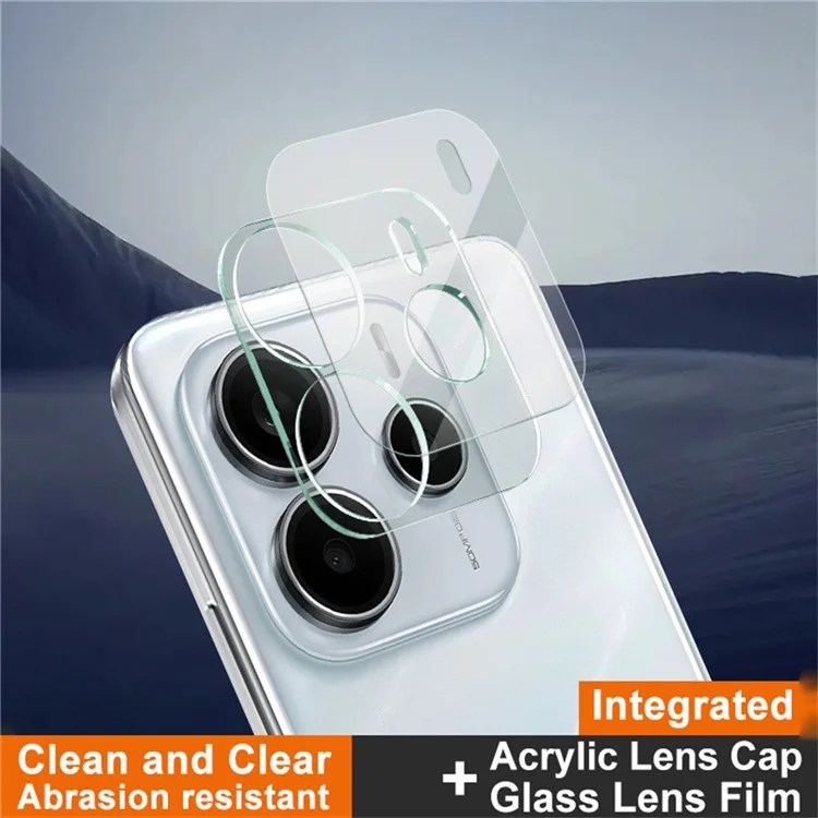 IMAK para Xiaomi Redmi Note 14 5G Protector de lente de cámara de vidrio templado + Tapa de lente acrílica