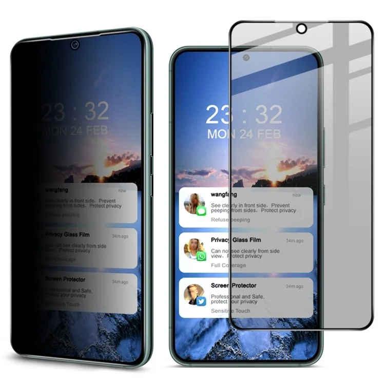 IMAK Screen Protector For Samsung Galaxy S22 5G / S23 Anti-spy Tempered Glass Film Full Glue Full Covering Sensitive Touch Screen Film