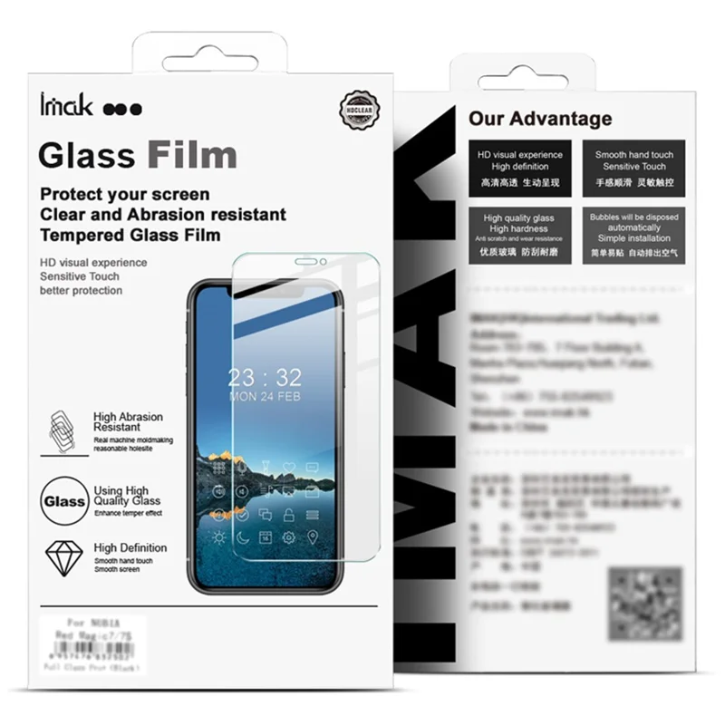 IMAK H Series For Honor Play 9T Pro 5G Tempered Glass Screen Protector Shatter-Proof Protection
