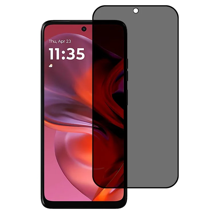 Für Motorola Moto G05 4G Anti-Späh-Vollabdeckungs-Bildschirmschutz Seidendruckglas-Folie