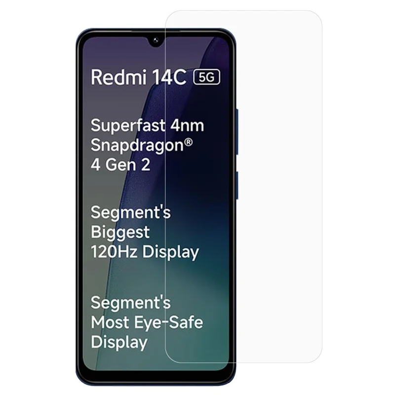 AMORUS For Xiaomi Redmi 14C 5G Screen Protector 2.5D Arc Edge 9H High Aluminum-Silicon Glass Film