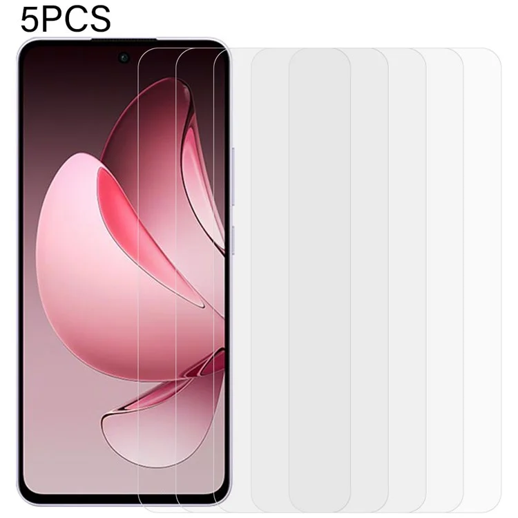 5 pièces pour l'écran protecteur Oppo Reno13 F 4G, verre trempé clair de 0,3 mm et 2,5D