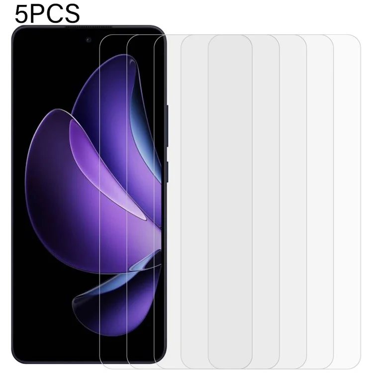 5 pièces pour Oppo Reno13 F Protecteur d'écran 0,3 mm 2,5D Verre trempé Film transparent
