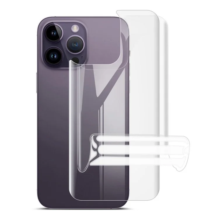 IMAK 2Pcs / Set Hydrogel Film III Soft TPU Phone Back Film for iPhone 14 Pro, Anti-scratch Abrasion-resistant Full Cover Back Protector