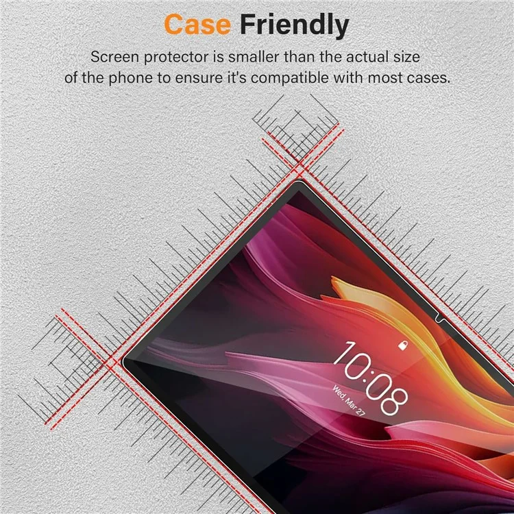 For Lenovo Tab K11 Plus Tempered Glass Screen Protector 2.5D Straight Edge Screen Film