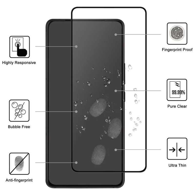 For Asus ROG Phone 9 5G AGC Tempered Glass with Black Edge Full Glue Full Coverage Screen Protector