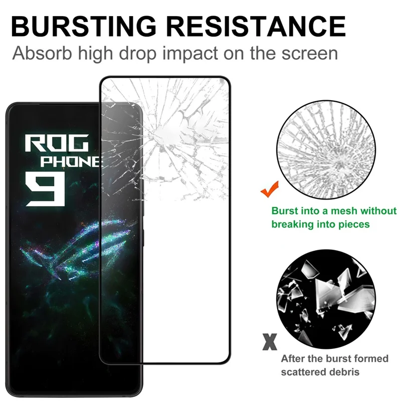 For Asus ROG Phone 9 5G AGC Tempered Glass with Black Edge Full Glue Full Coverage Screen Protector