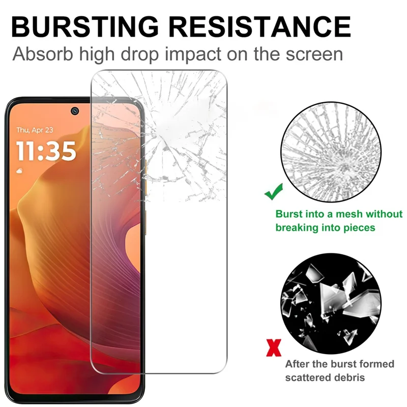 Für Motorola Moto E15 4G Bildschirmschutz HD gehärtetes Glasfilm 2,5D
