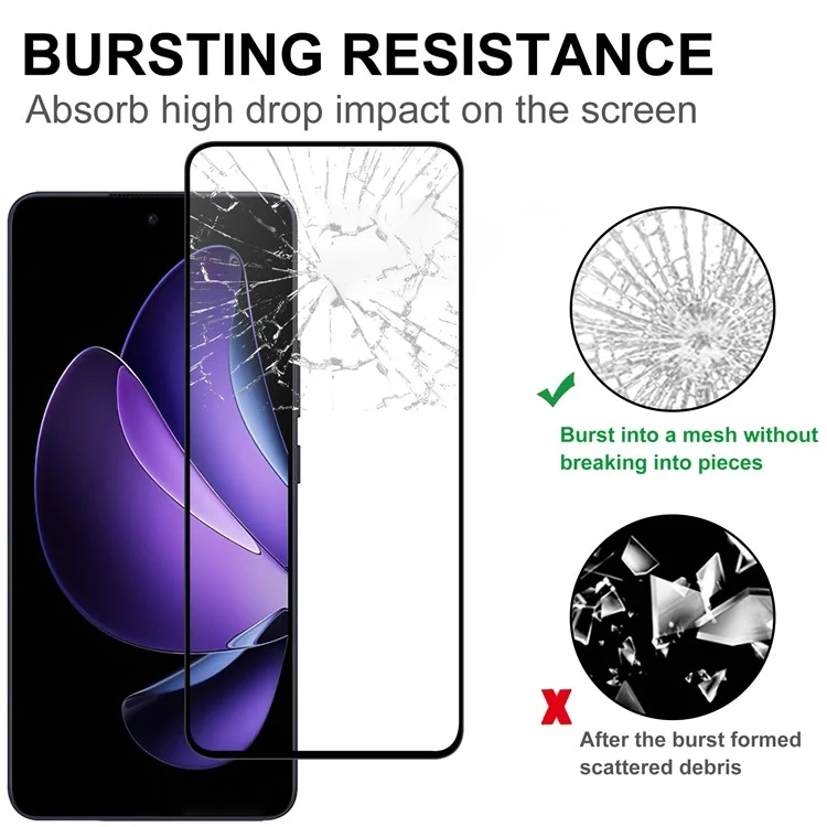Pour Oppo Reno13 F AGC Glass Screen Protector Full Glue Black Edge Screen Film