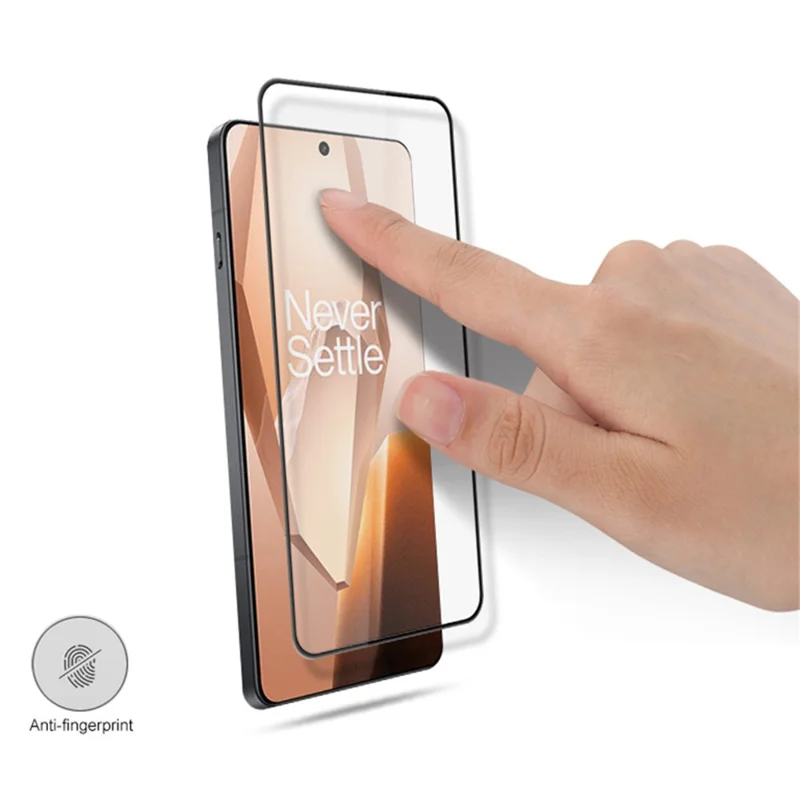 MOCOLO na OnePlus 13R 5G, ochrona ekranu, odporna na pęknięcia, folia z hartowanego szkła z nadrukiem jedwabnym – Czarny