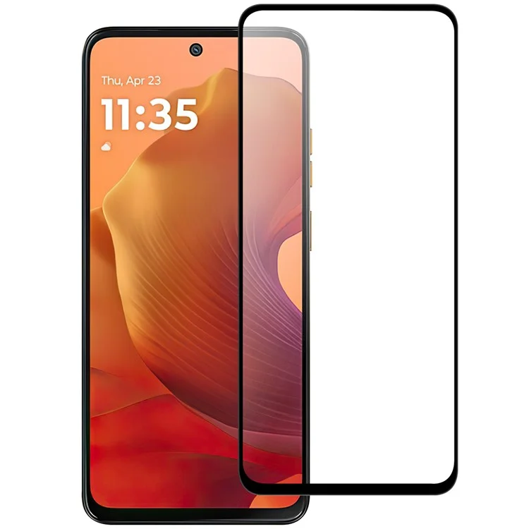For Motorola Moto G05 4G AGC Glass Screen Protector Full Glue Black Edge Screen Film