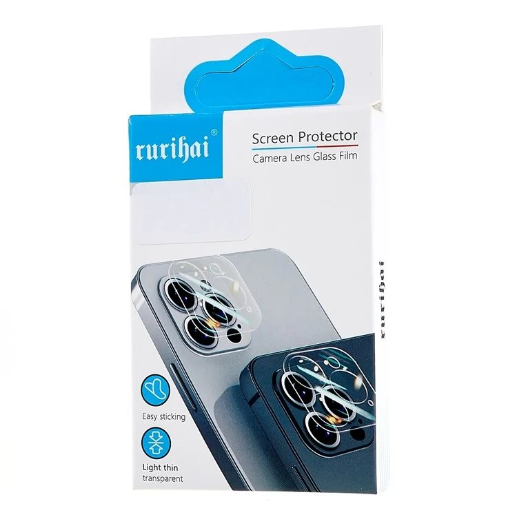 RURIHAI For iPhone 14 Pro Max Camera Lens Film Ultra HD High Aluminium-silicon Glass 3D Camera Lens Protector