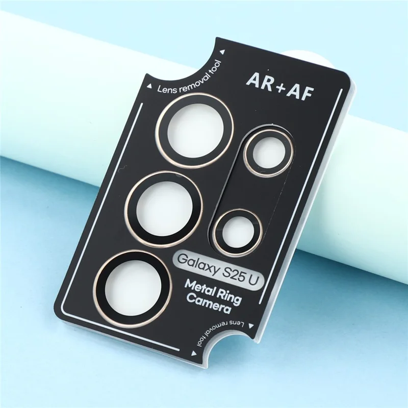 For Samsung Galaxy S25 Ultra Camera Lens Protector Electroplating Ultra HD Tempered Glass Lens Film - Gold