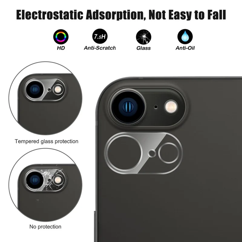 For iPhone 16e Camera Lens Protector Arc Edge Clear Tempered Glass Film