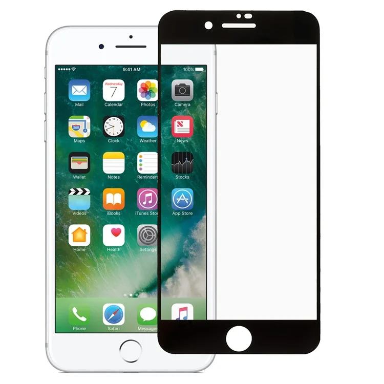 Per iPhone 7 Plus / 8 Plus 5.5 pollici Silk Printing Tempered Glass Screen Protector Full Glue Anti-explosion Full Cover Film