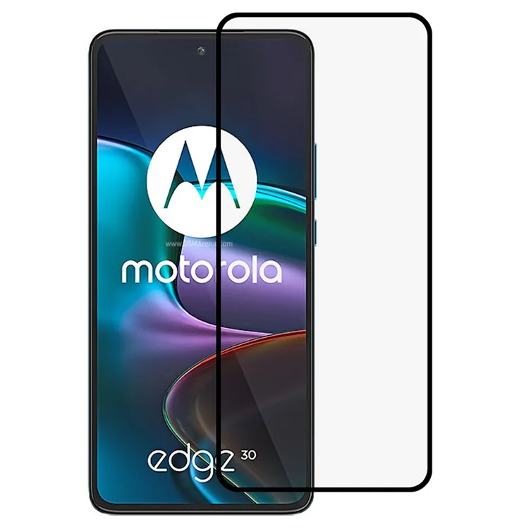 Für Motorola Edge 30 5G Full Screen Schutzfolie Vollständiger Klebstoff Seidendruckverfahren Antiexplosions-Gehärtetes Glas HD Klarer Film