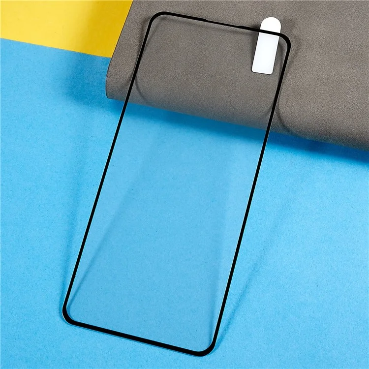 Pour Oppo Reno8 Lite 5G Silk Printing Anti-explosion Tempered Glass Screen Protector Scratch-resistant Full Glue Full Covering Screen Film