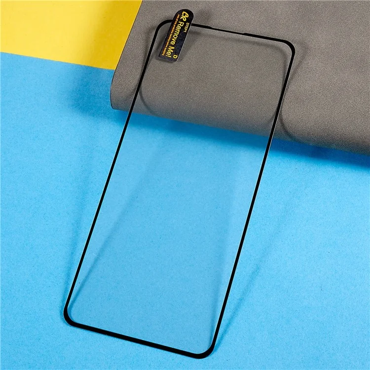 Pour Oppo Reno8 Lite 5G Silk Printing Anti-explosion Tempered Glass Screen Protector Scratch-resistant Full Glue Full Covering Screen Film