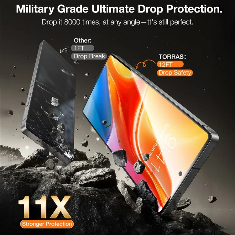TORRAS Glassgo para Samsung Galaxy S25 Película Protetora de Vidro Temperado HD com Ferramenta Automática de Remoção de Poeira