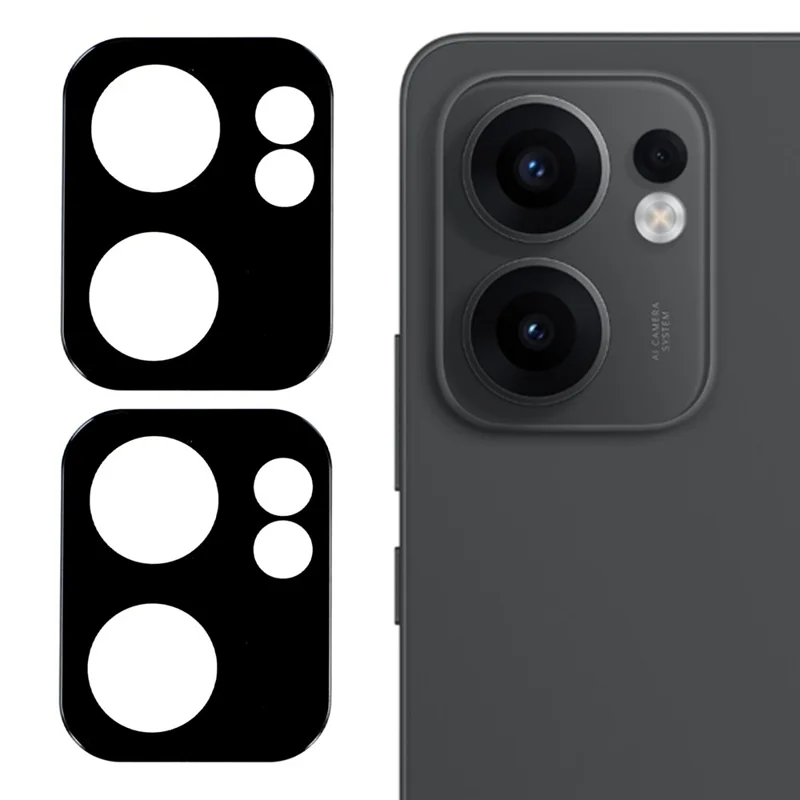 2 Peças para Protetor de Lente de Câmera Oppo Reno13 F 4G Filme de Lente com Impressão em Seda Borda Curva 3D