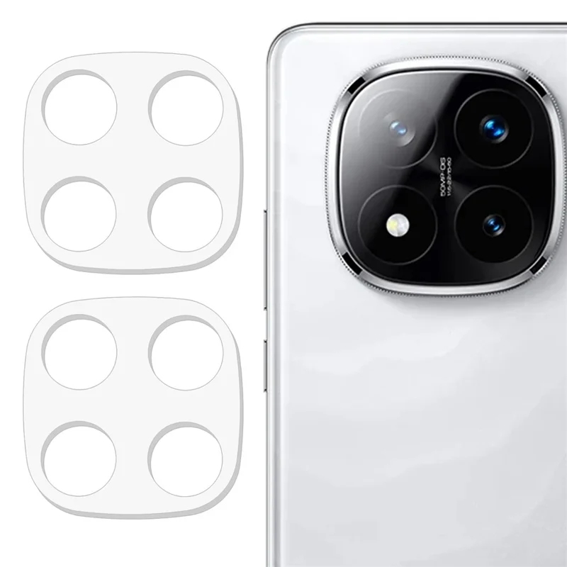 2 unidades para Xiaomi Redmi Note 14 Pro 4G Protector de lente de cámara Película de vidrio templado antiarañazos de borde en arco 3D