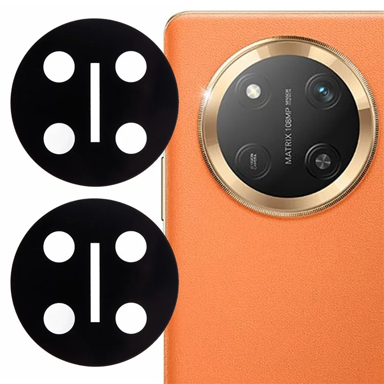 2Pcs Camera Lens Protector For Honor X60 Pro 5G / X9c 5G / Magic7 Lite 5G , Silk Printing Tempered Glass Rear Lens Film