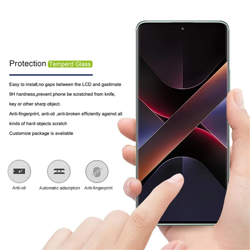 MOCOLO voor Xiaomi Poco X7 5G Screen Protector 3D-geboogd gehard glasfolie