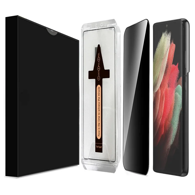 For Samsung Galaxy S21 Ultra 5G  Anti Spy Tempered Glass Screen Protector with Automatic Dust Removal Tool