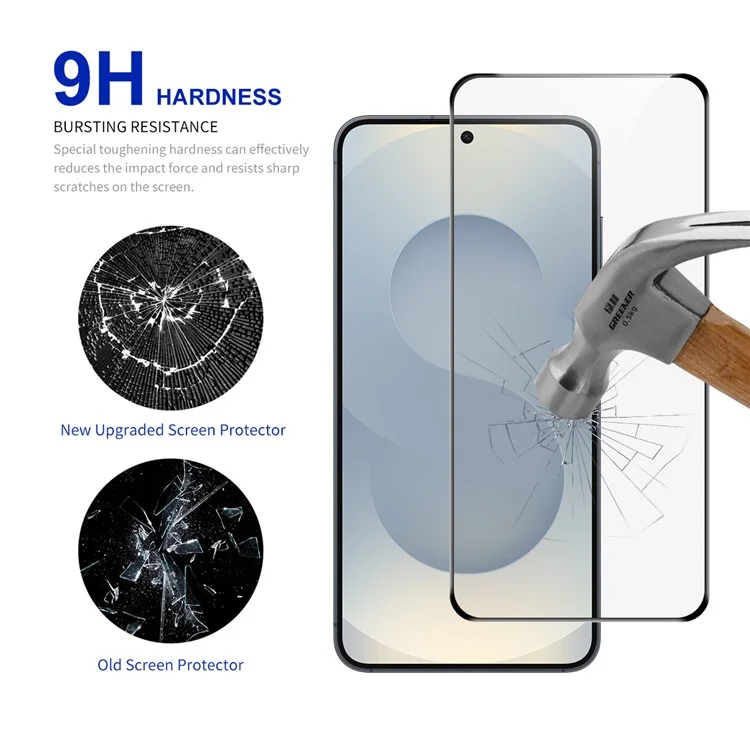 RURIHAI For Samsung Galaxy S25 Edge Full Glue Screen Protector High Aluminium Silicon Glass Film, Ultrasonic Fingerprint Unlock