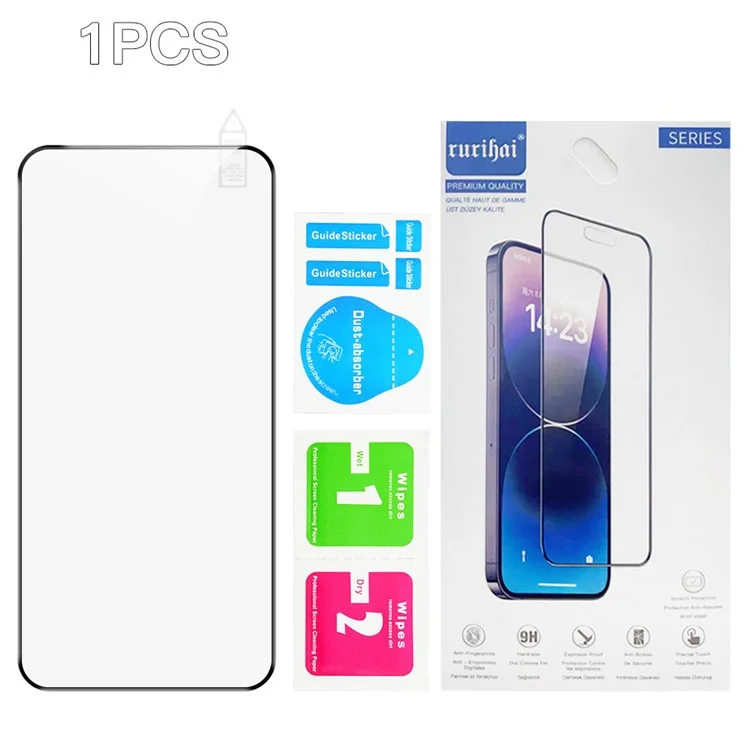 RURIHAI For Samsung Galaxy S25 Edge Full Glue Screen Protector High Aluminium Silicon Glass Film, Ultrasonic Fingerprint Unlock