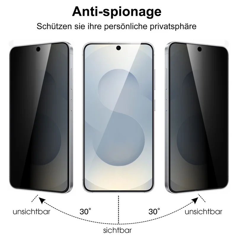 For Samsung Galaxy S25 Edge Tempered Glass Film 2.5D Arc Edge Anti-Spy (Fingerprint Unlock)