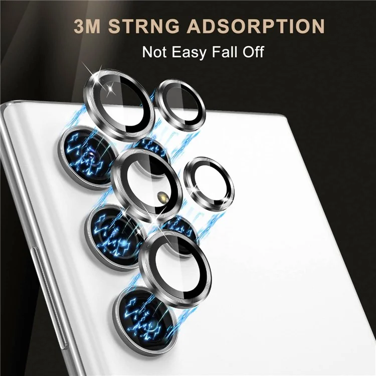 1 Set For Samsung Galaxy S25 Ultra Camera Lens Film Tempered Glass Scratch-Resistant Rear Lens Protector - Silver