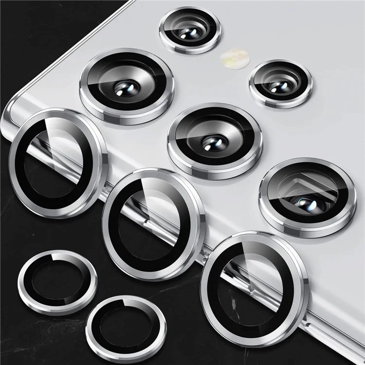 1 Set For Samsung Galaxy S25 Ultra Camera Lens Film Tempered Glass Scratch-Resistant Rear Lens Protector - Silver