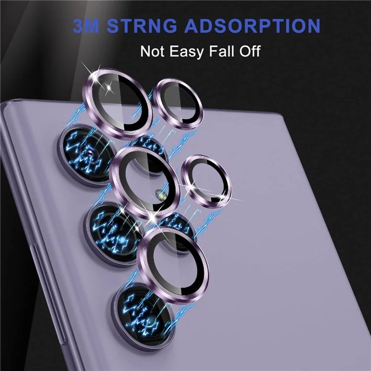 1 Set For Samsung Galaxy S25 Ultra Camera Lens Film Tempered Glass Scratch-Resistant Rear Lens Protector - Purple