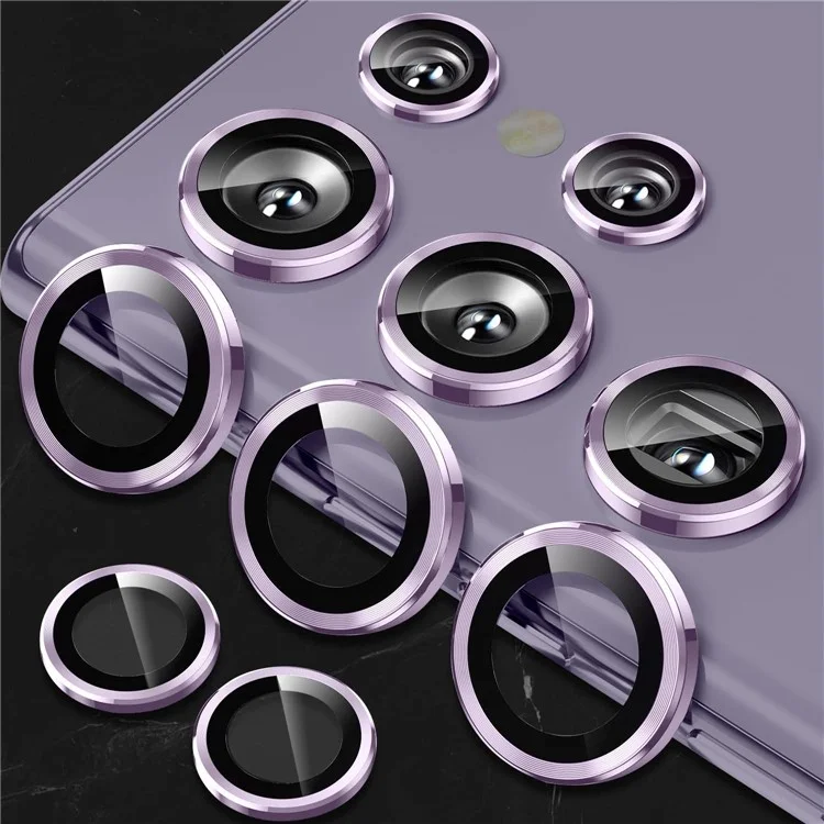 1 Set For Samsung Galaxy S25 Ultra Camera Lens Film Tempered Glass Scratch-Resistant Rear Lens Protector - Purple