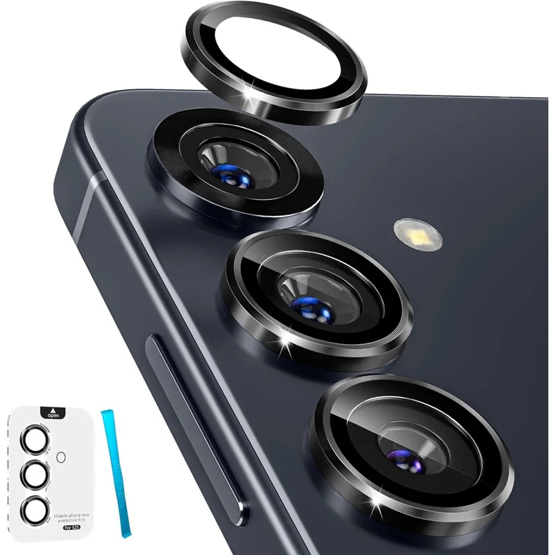 1 Lot de Film de Protection d'Objectif en Verre Trempé pour Samsung Galaxy S25+ - Anti-Rayures pour Objectif Arrière - Noir