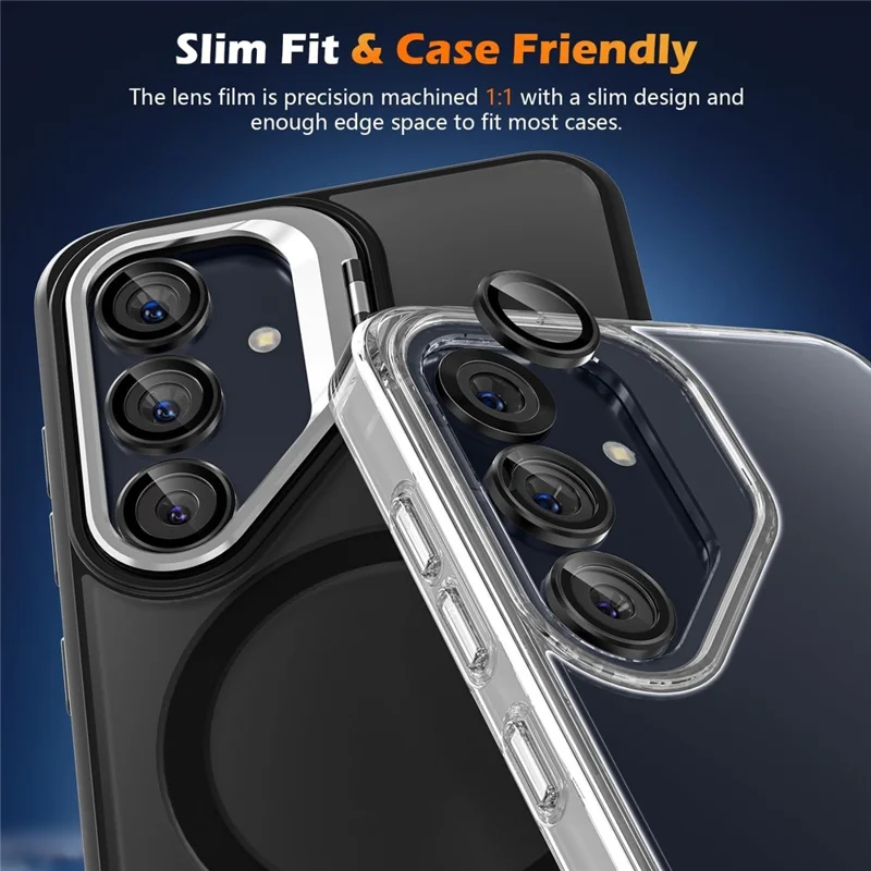 1 Lot de Film de Protection d'Objectif en Verre Trempé pour Samsung Galaxy S25+ - Anti-Rayures pour Objectif Arrière - Noir