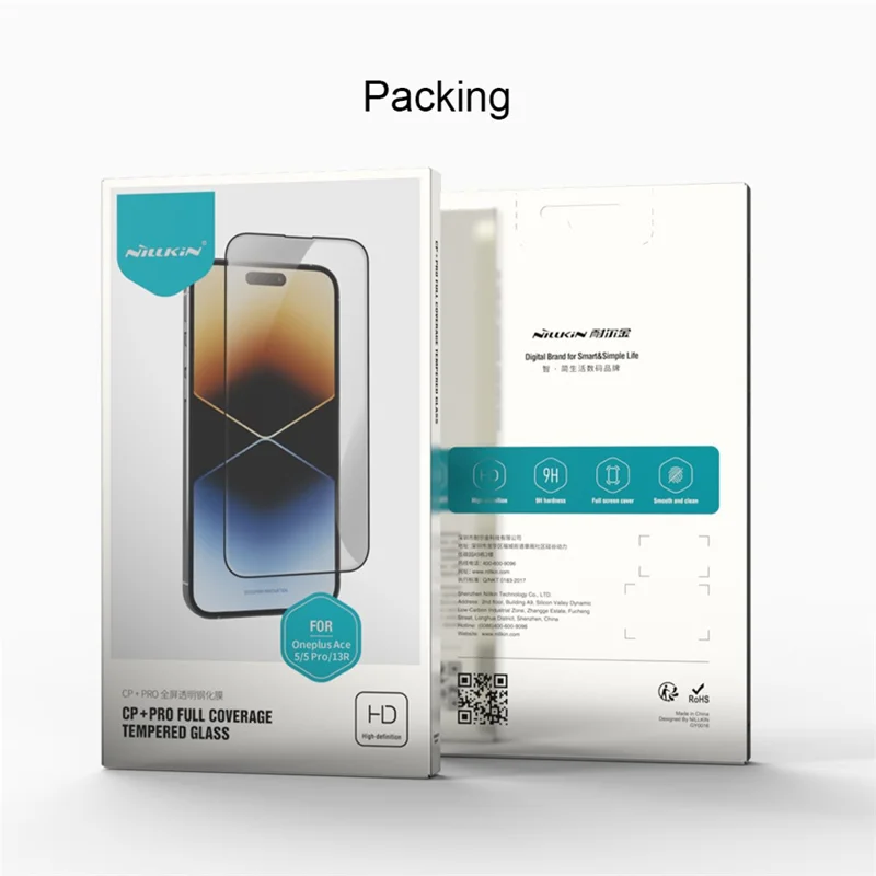 NILLKIN CP+PRO Protetor de Tela para OnePlus Ace 5 5G / Ace 5 Pro 5G / 13R 5G Película de Vidro AGC Ultra Transparente