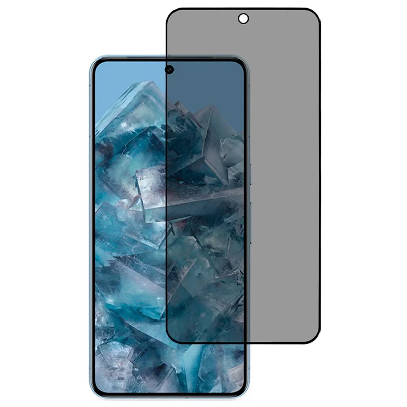 For Google Pixel 8 Pro Anti-Peep Full Covering Screen Protector Silk Printing Tempered Glass Film