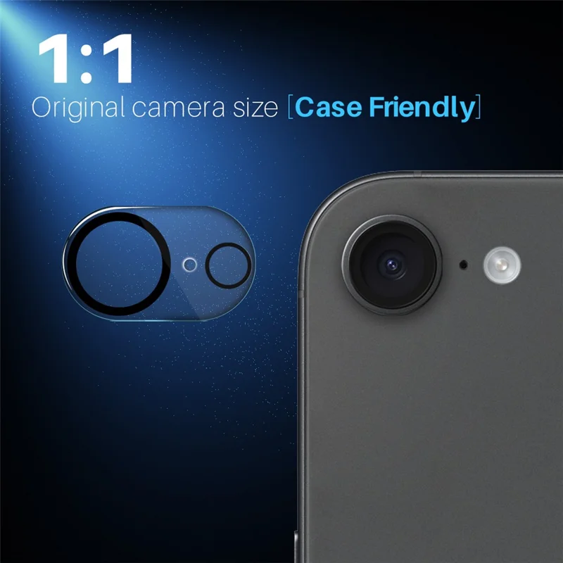 NORTHJO For iPhone 16e Black Circles Camera Lens Protector Tempered Glass HD Clear 3D Full Coverage