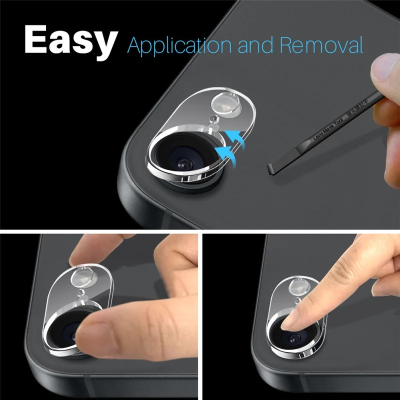 NORTHJO 2Pcs For iPhone 16e Tempered Glass Camera Lens Protector Clear 3D Integrated Full Coverage