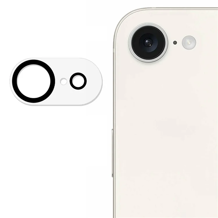 For iPhone 16e Camera Lens Protector with Black Circle Design Tempered Glass Lens Film