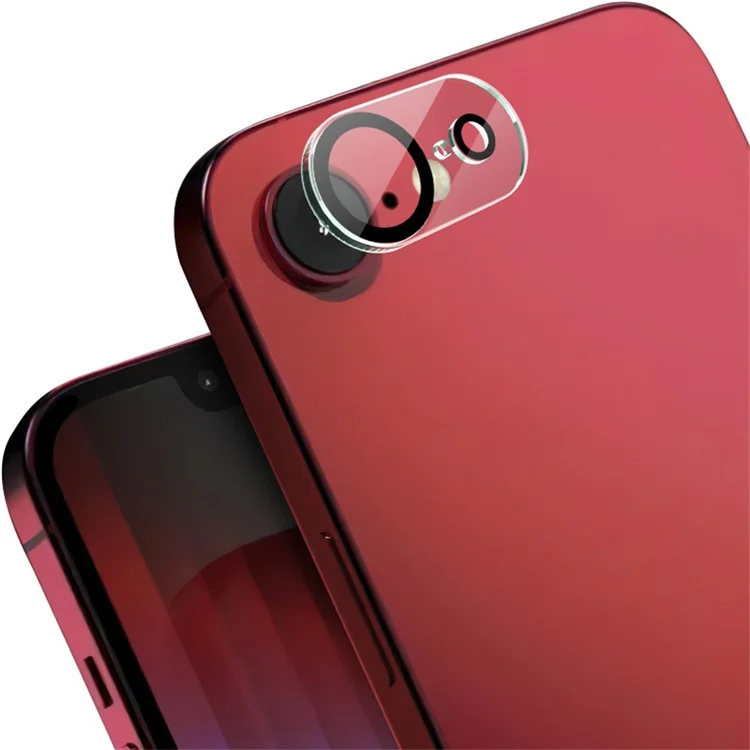 IMAK For iPhone 16e Tempered Glass Camera Lens Protector Acrylic Lens Cap (Black Circle Design)