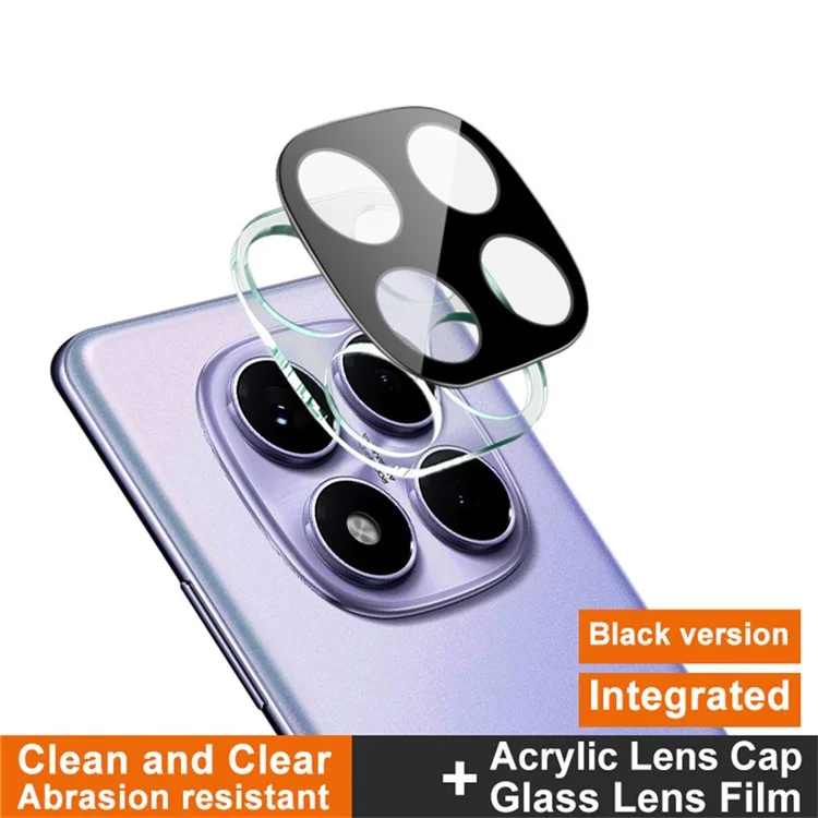 IMAK For Xiaomi Redmi Note 14 Pro 4G Tempered Glass Lens Film + Acrylic Cap (Black Version)